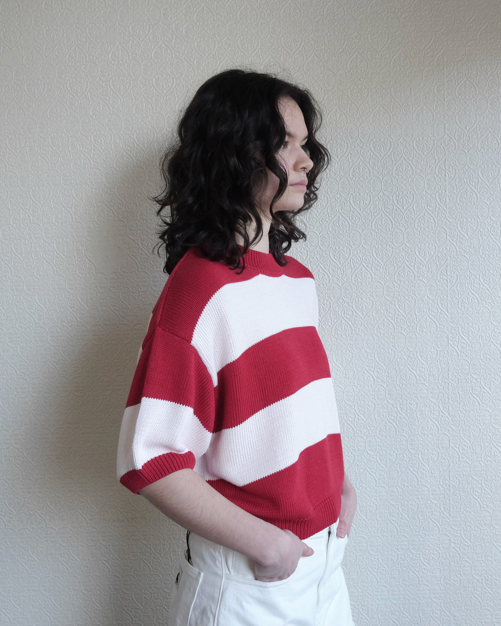 Pattie Sweater, Red Stripes