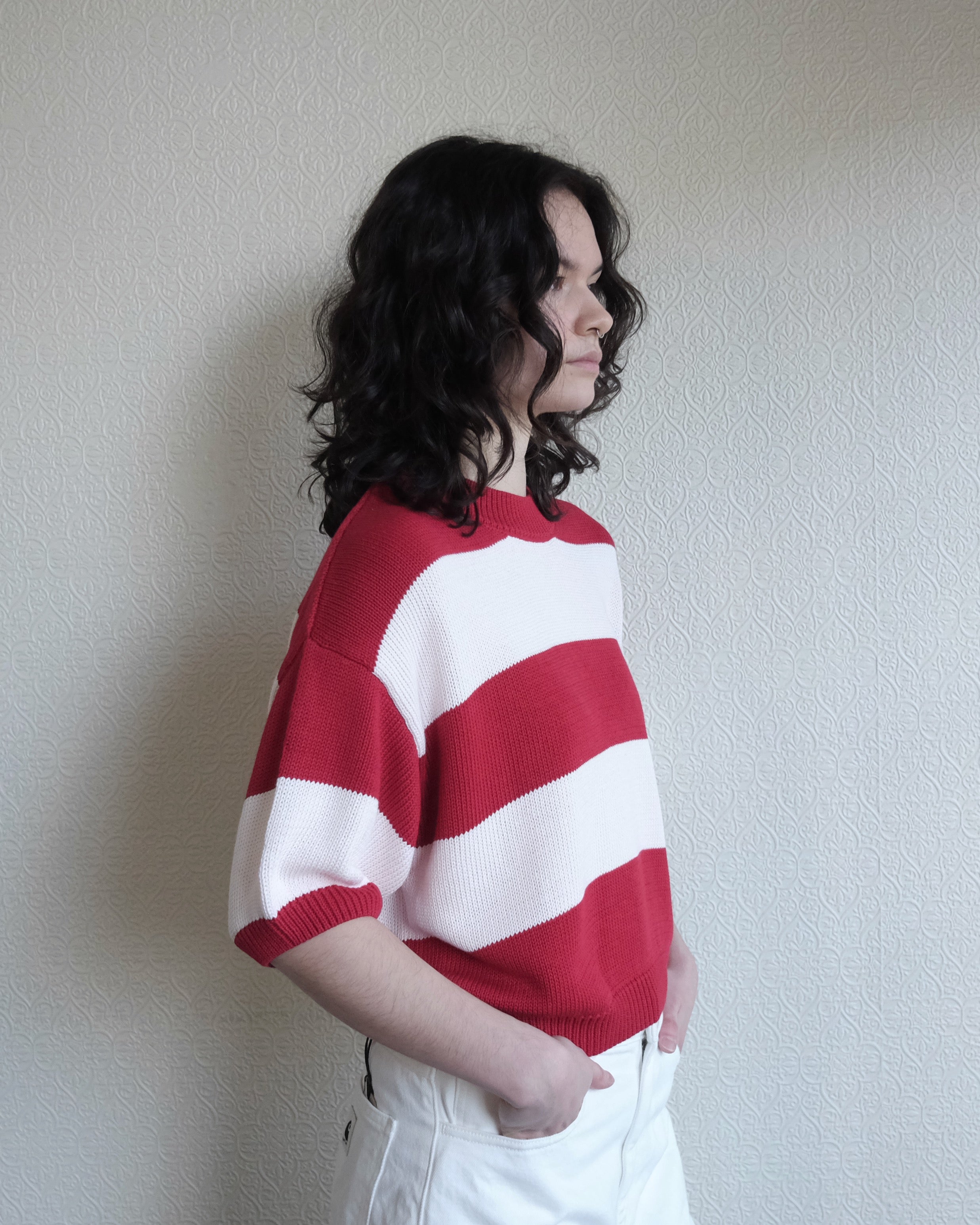 Pattie Sweater, Red Stripes