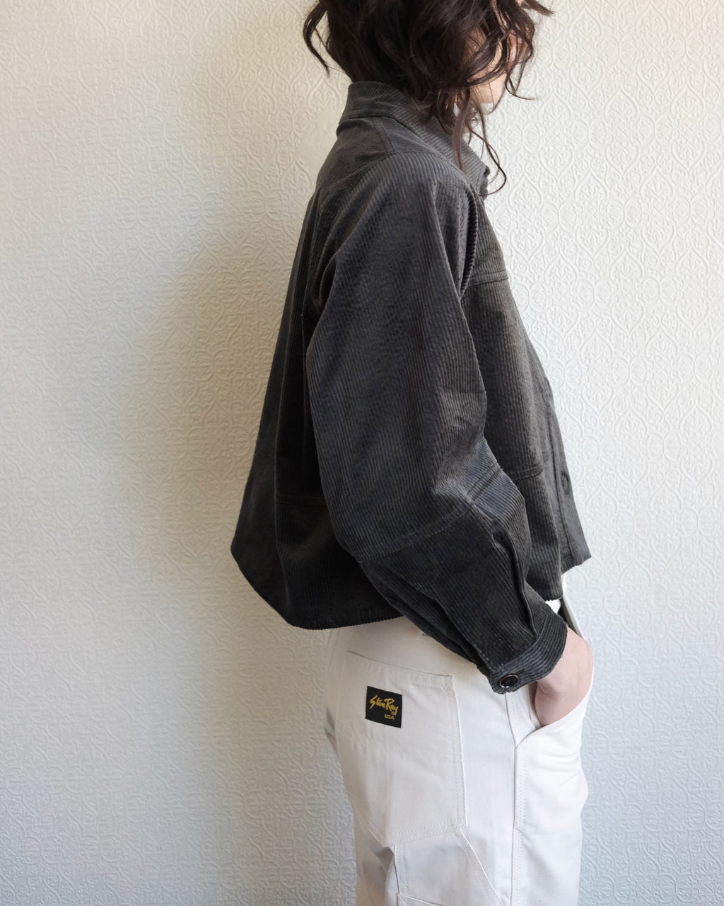 Leotown Overshirt, Charcoal Corduroy