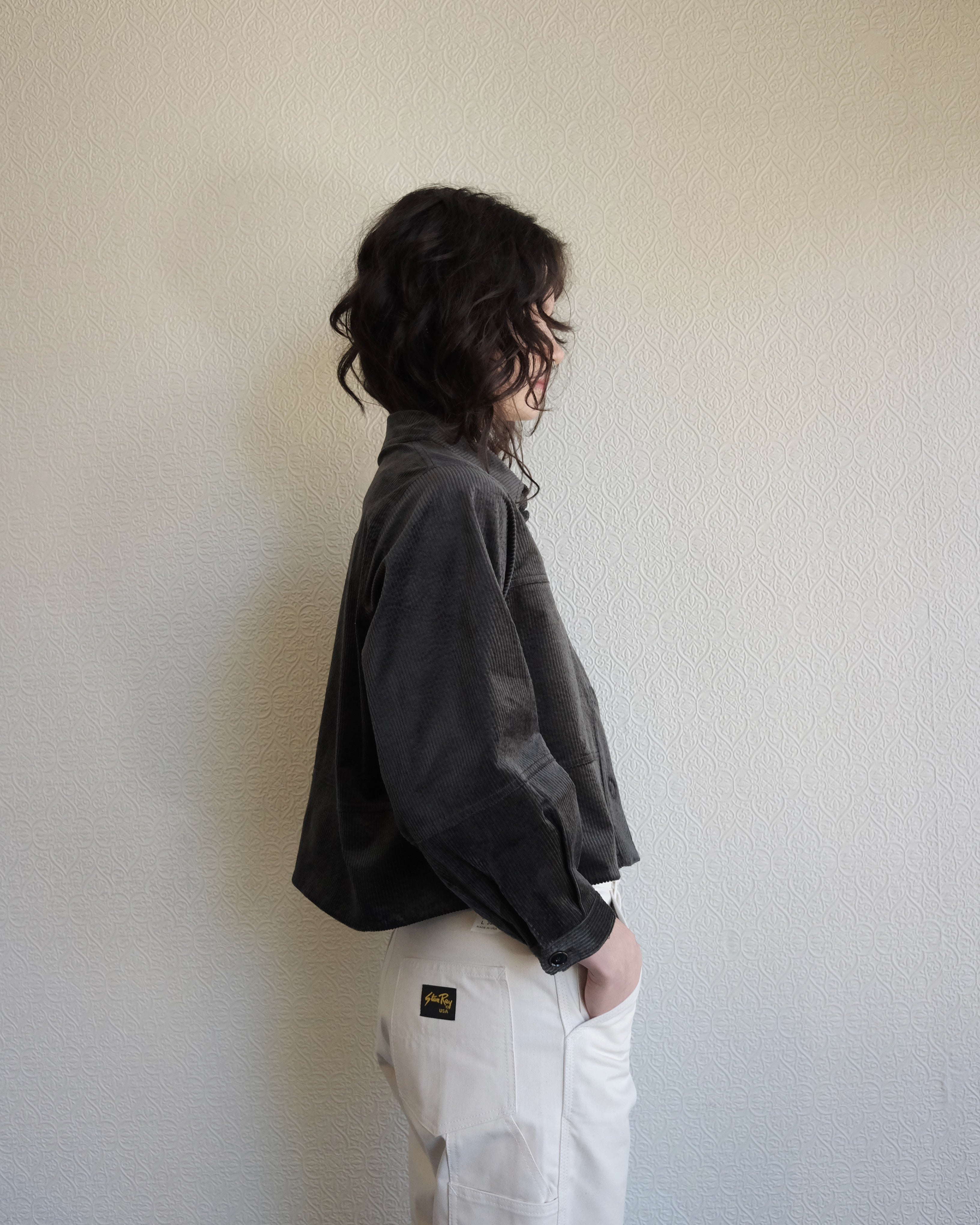 Leotown Overshirt, Charcoal Corduroy