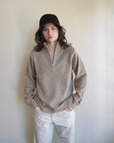 Viaan Wool Silk Sweater, Wheat