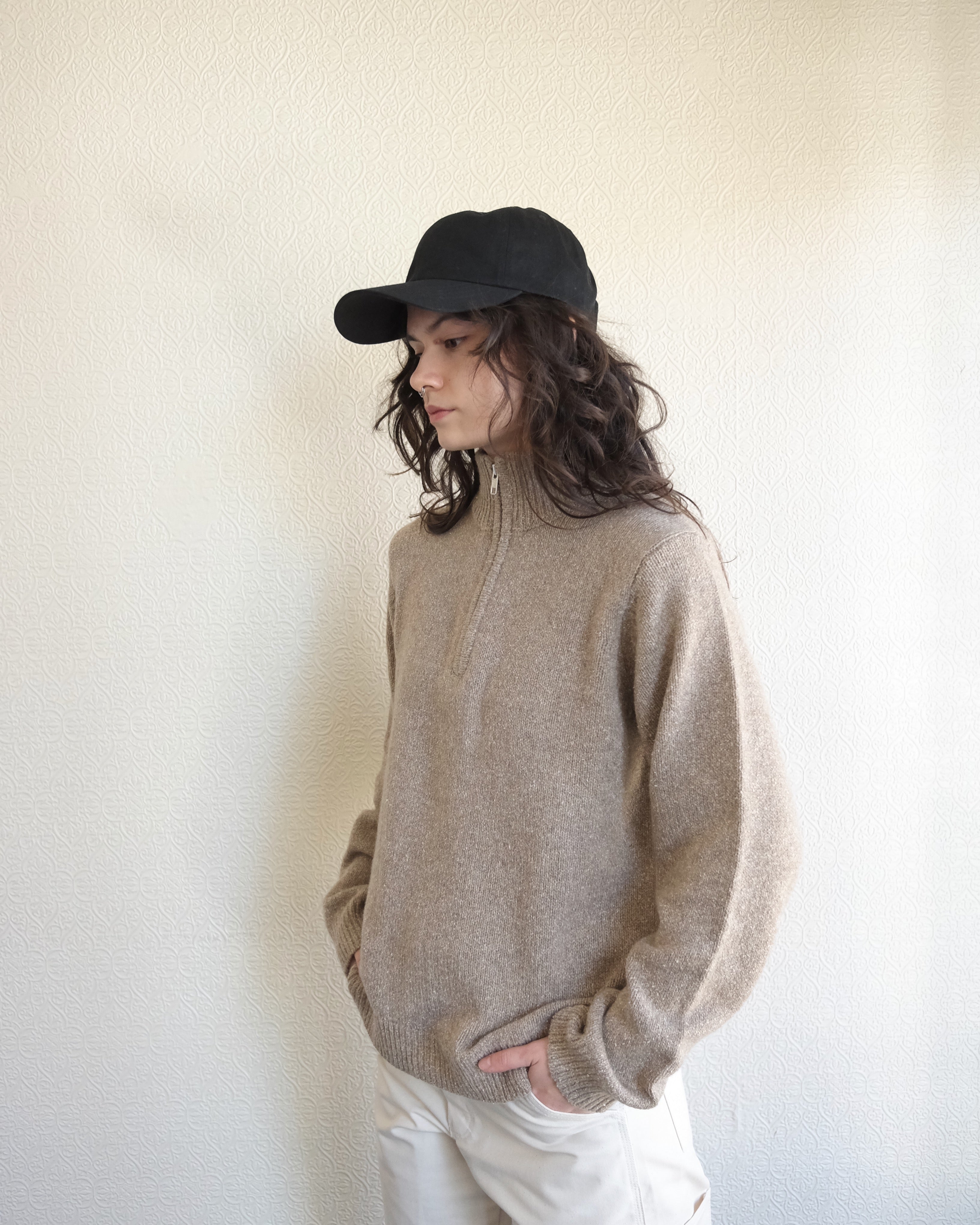 Viaan Wool Silk Sweater, Wheat