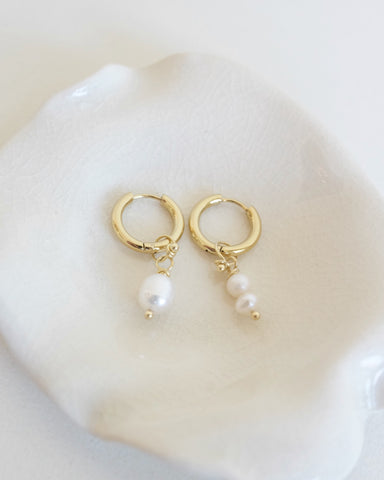 Duet Earrings, Freshwater Pearl