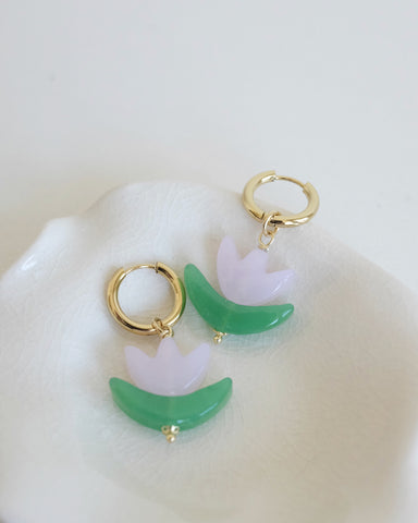 Tulipan Earrings, Glass