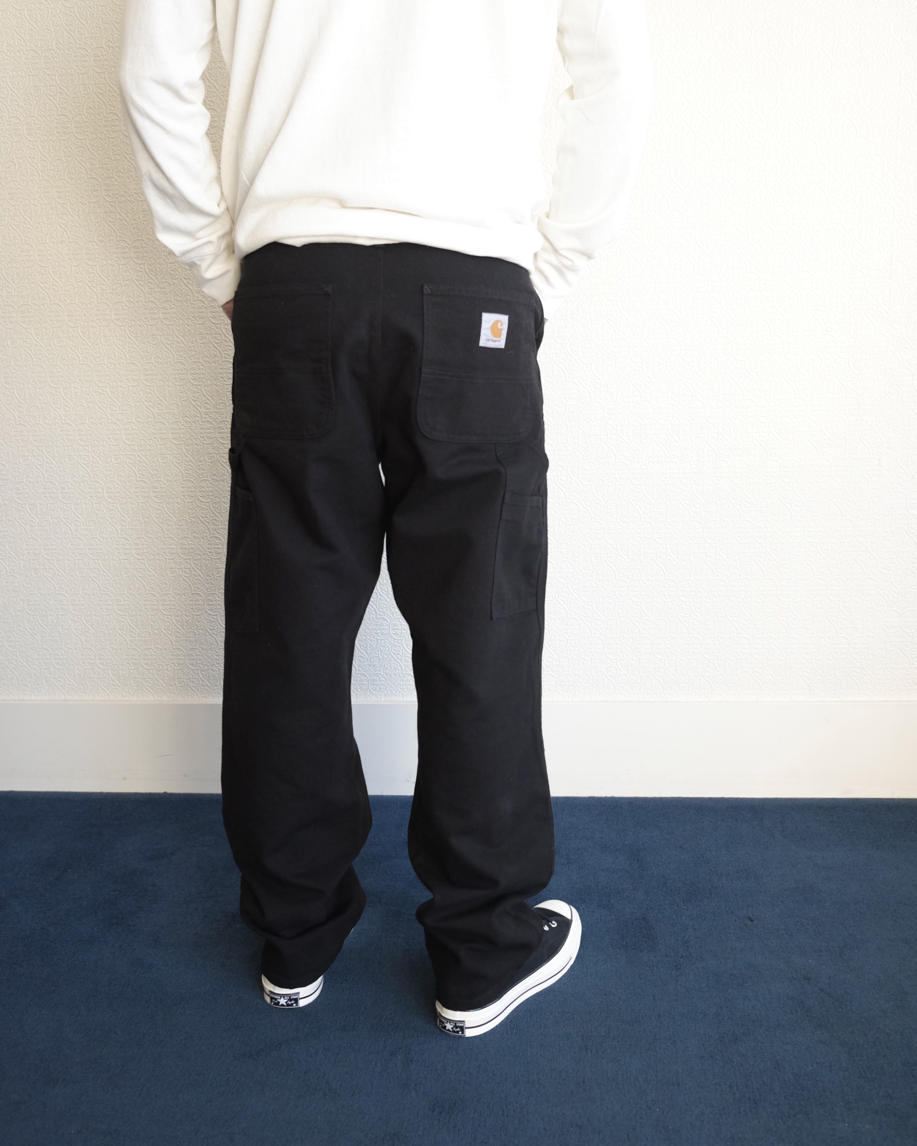 Double Knee Pant, Black Rinse