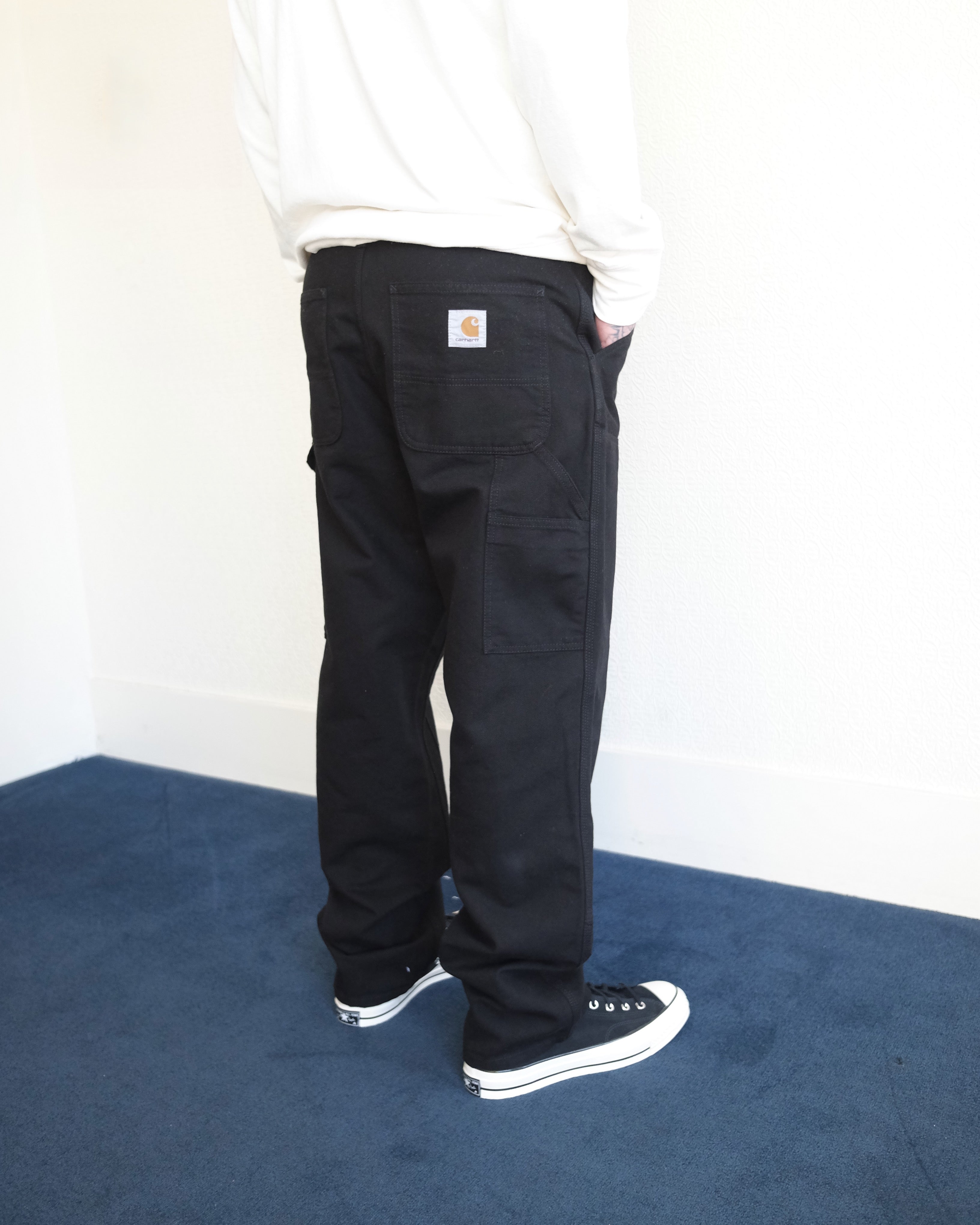 Double Knee Pant, Black Rinse