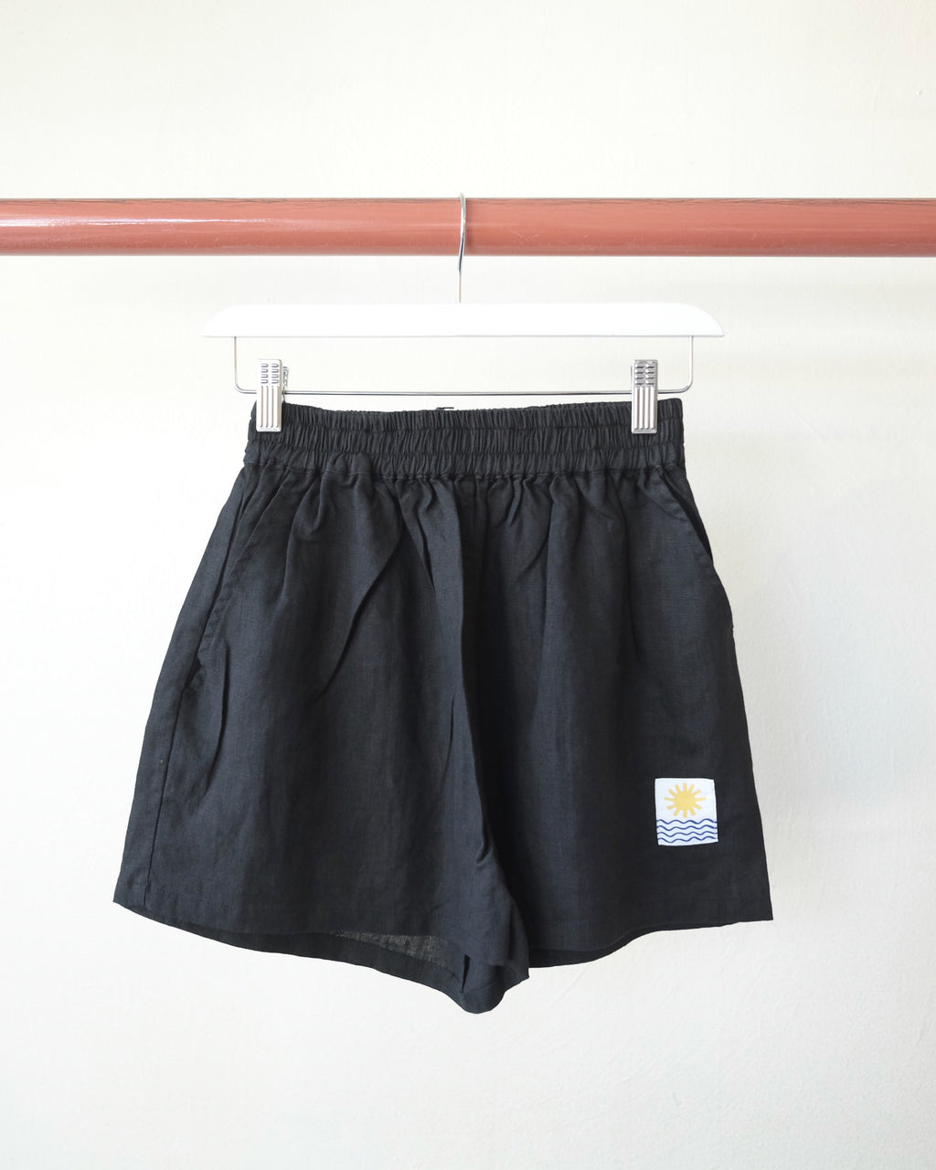 Linen Shorts, Black