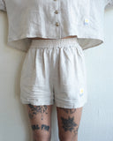 Linen Shorts, Cream