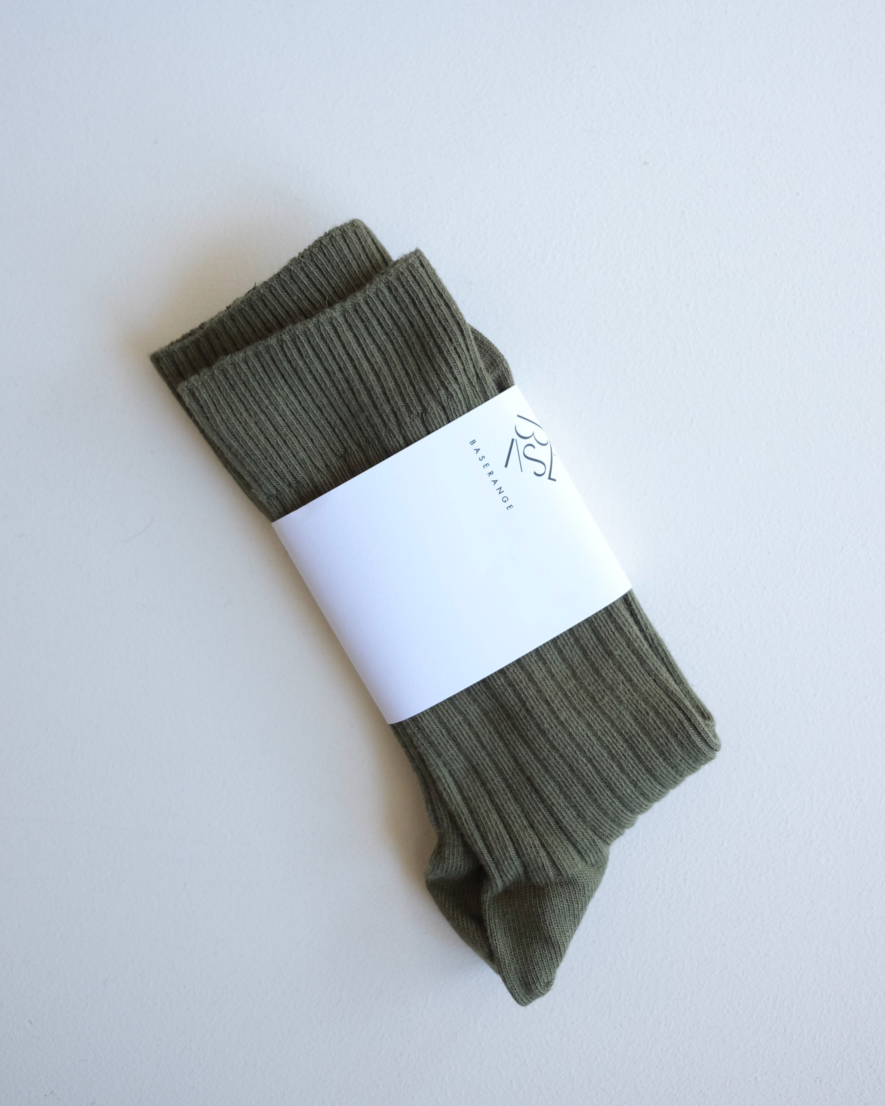 Rib Ankle Socks, Khaki