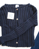 Macau Cardigan, Black Cotton
