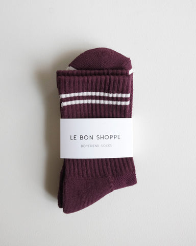 Boyfriend Socks, Maroon