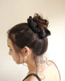 Oversize Silk Scrunchie, Black Silk