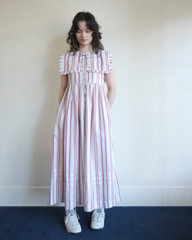 Josephine Midi Dress, Butter Cherry Stripe