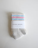 Girlfriend Short Socks, Bright Grey