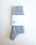 Rib Ankle Socks, Grey Melange