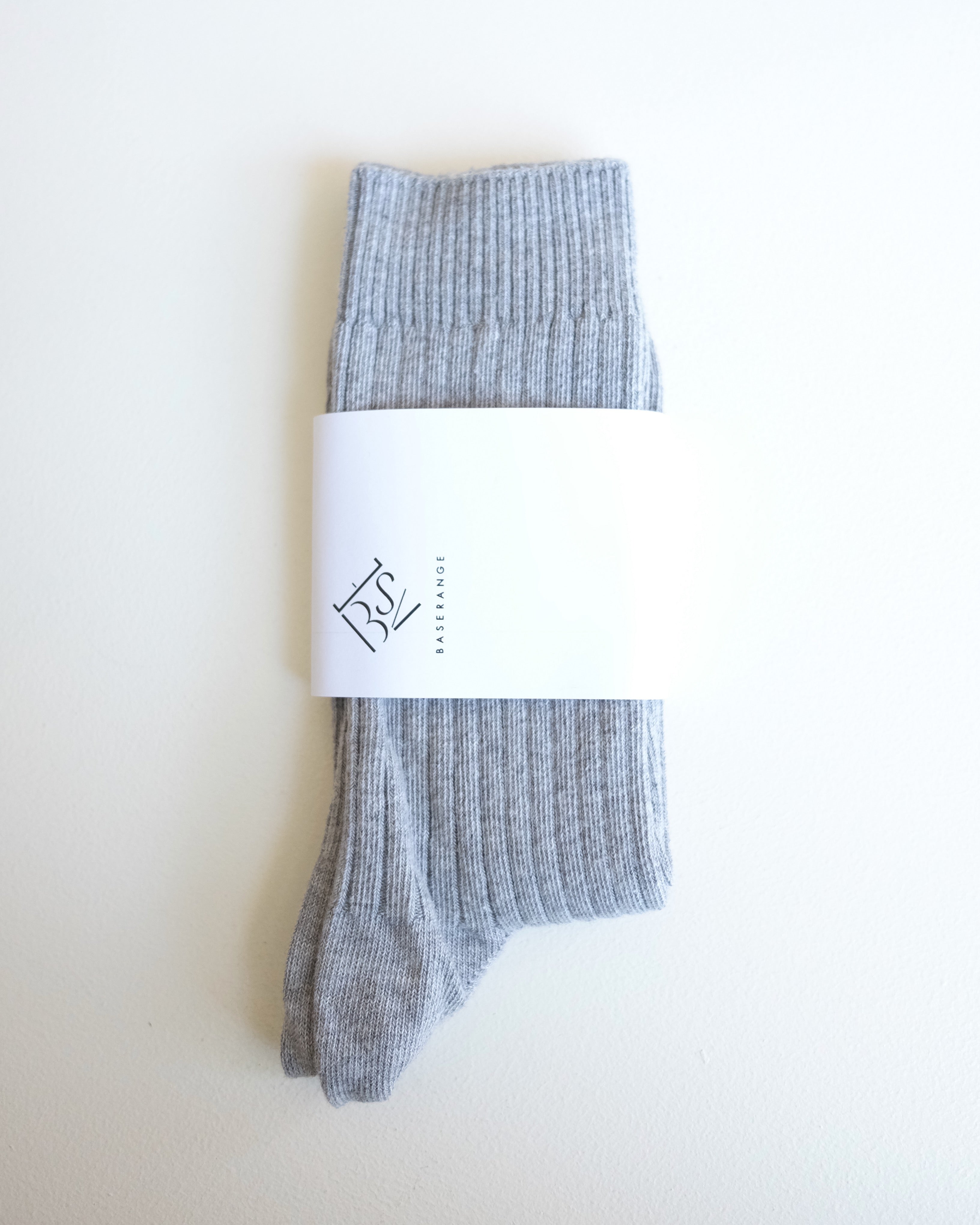 Rib Ankle Socks, Grey Melange