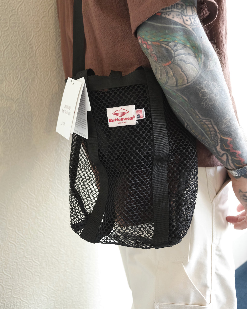 Mini Mesh Tote, Black