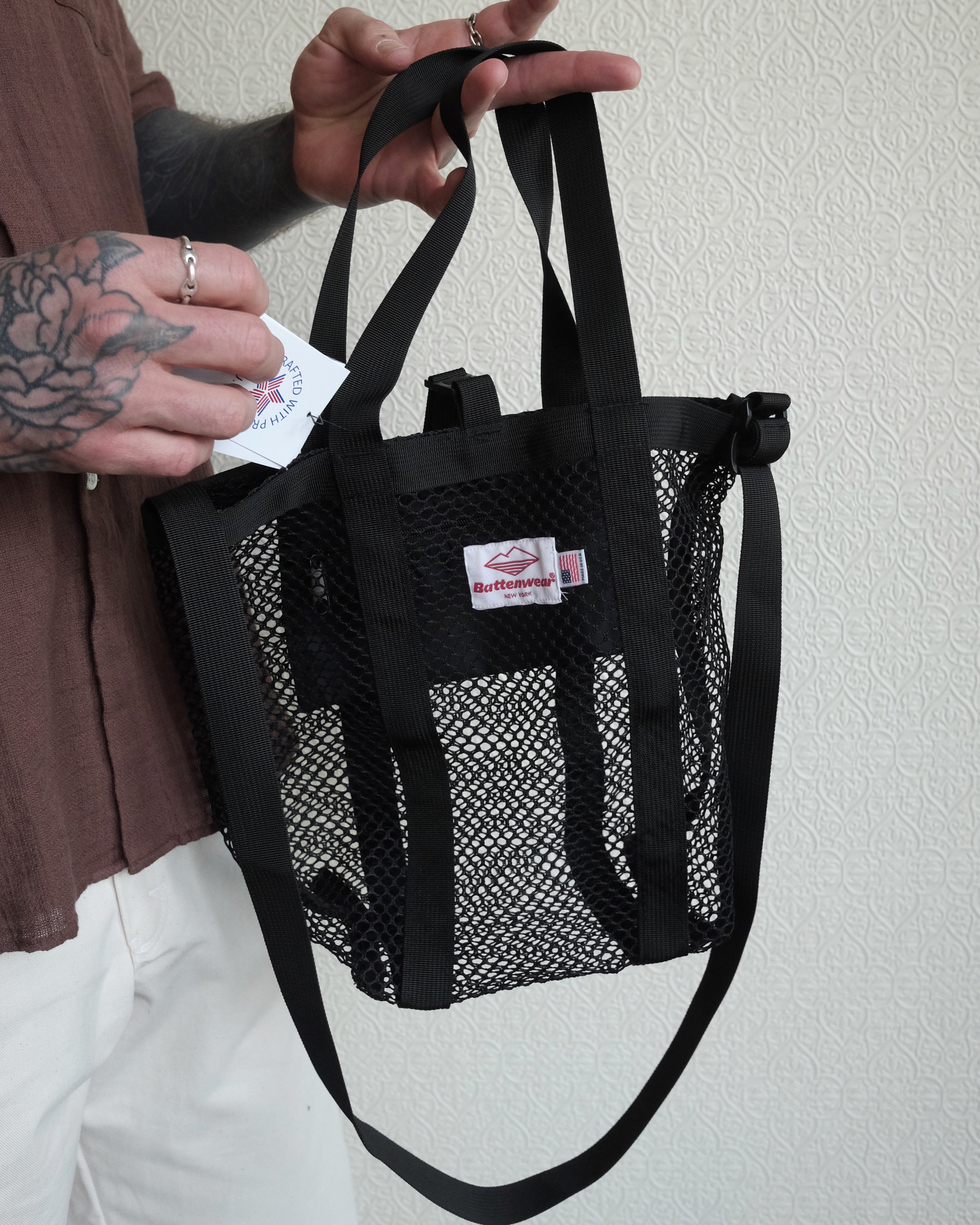 Mini Mesh Tote, Black