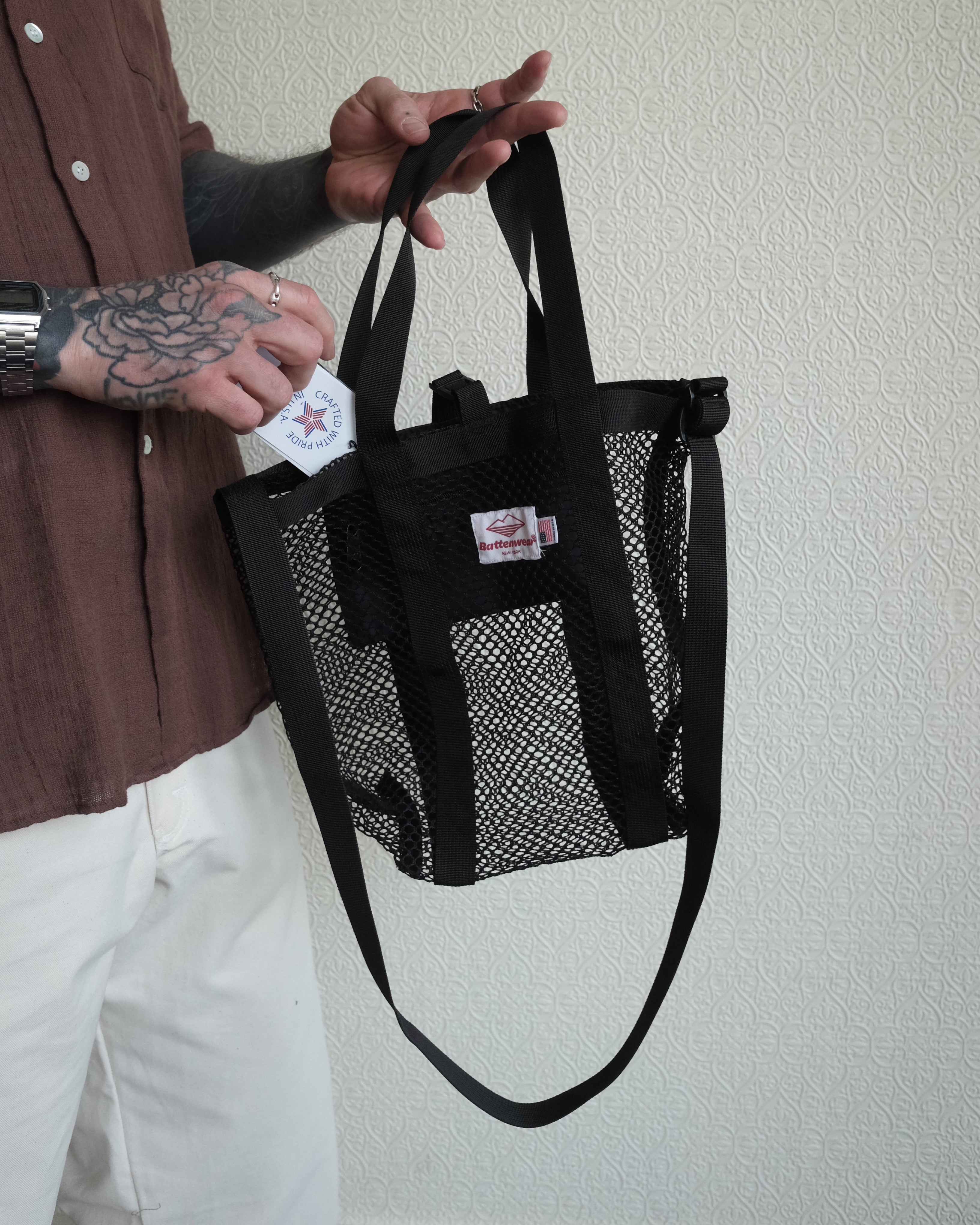 Mini Mesh Tote, Black