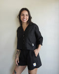 Maxim Shirt, Black Linen