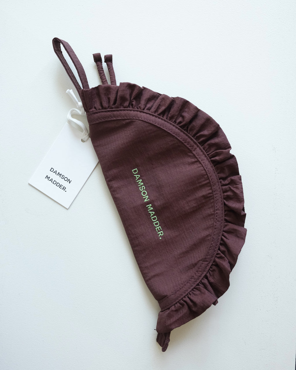 Ruffle Half Moon Makeup Bag, Chocolate