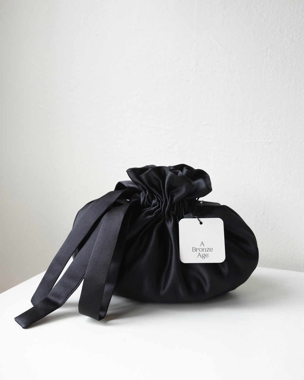 Dumpling Bag, Black Satin