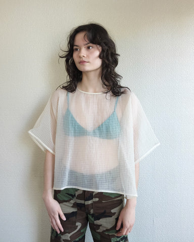 Lux Top, Ecru Organza