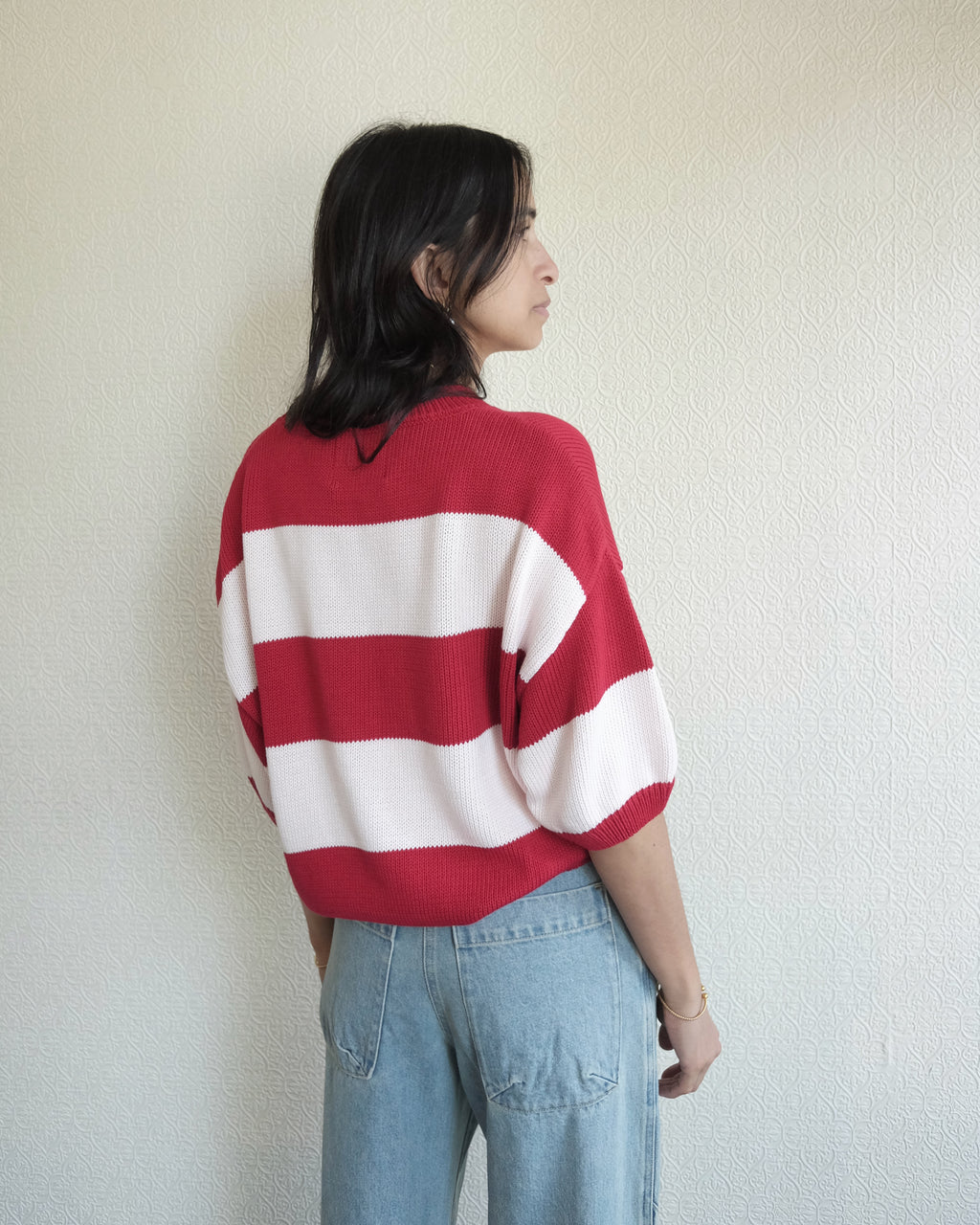Pattie Sweater, Red Stripes