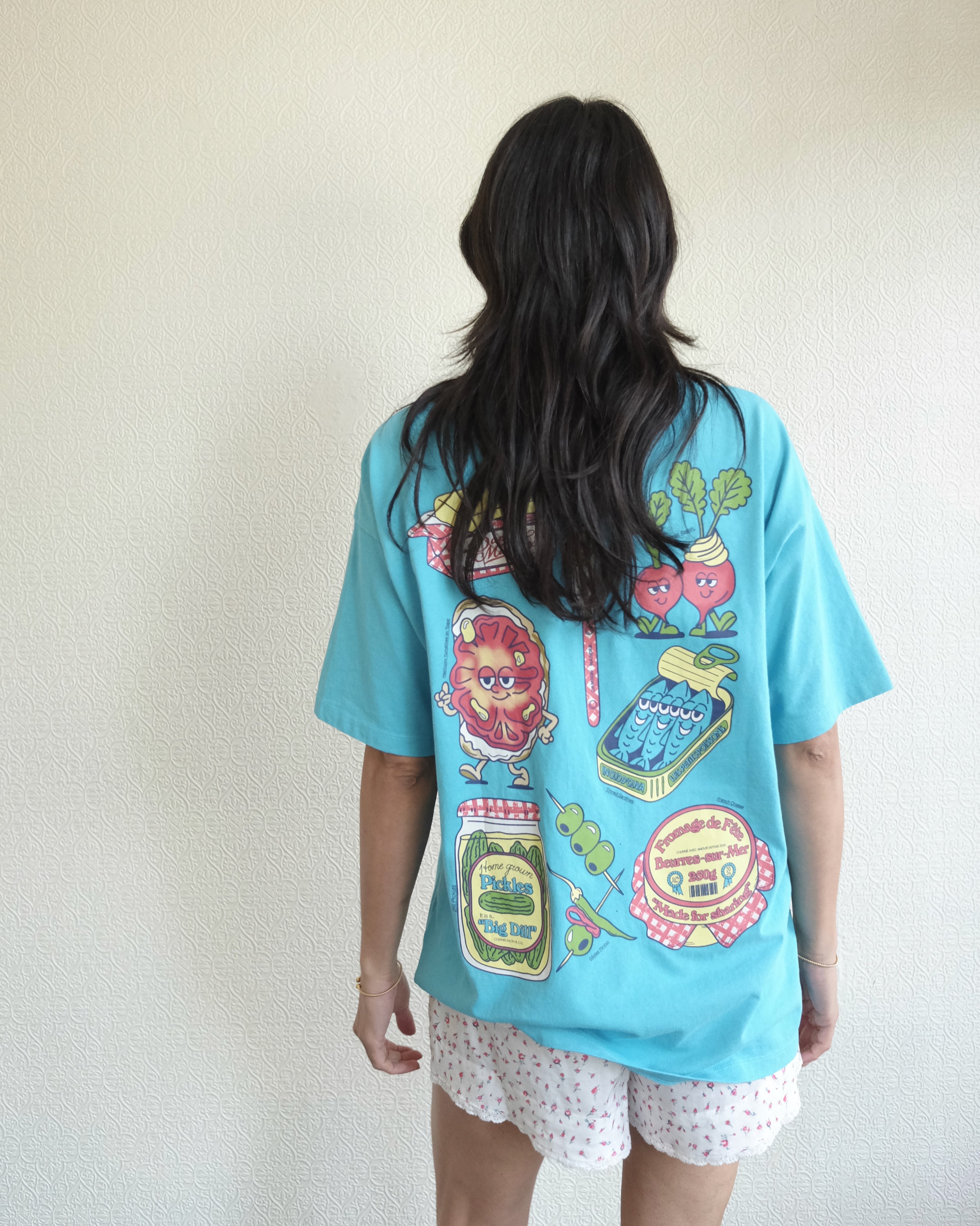 Snack Plate Tee, Blue