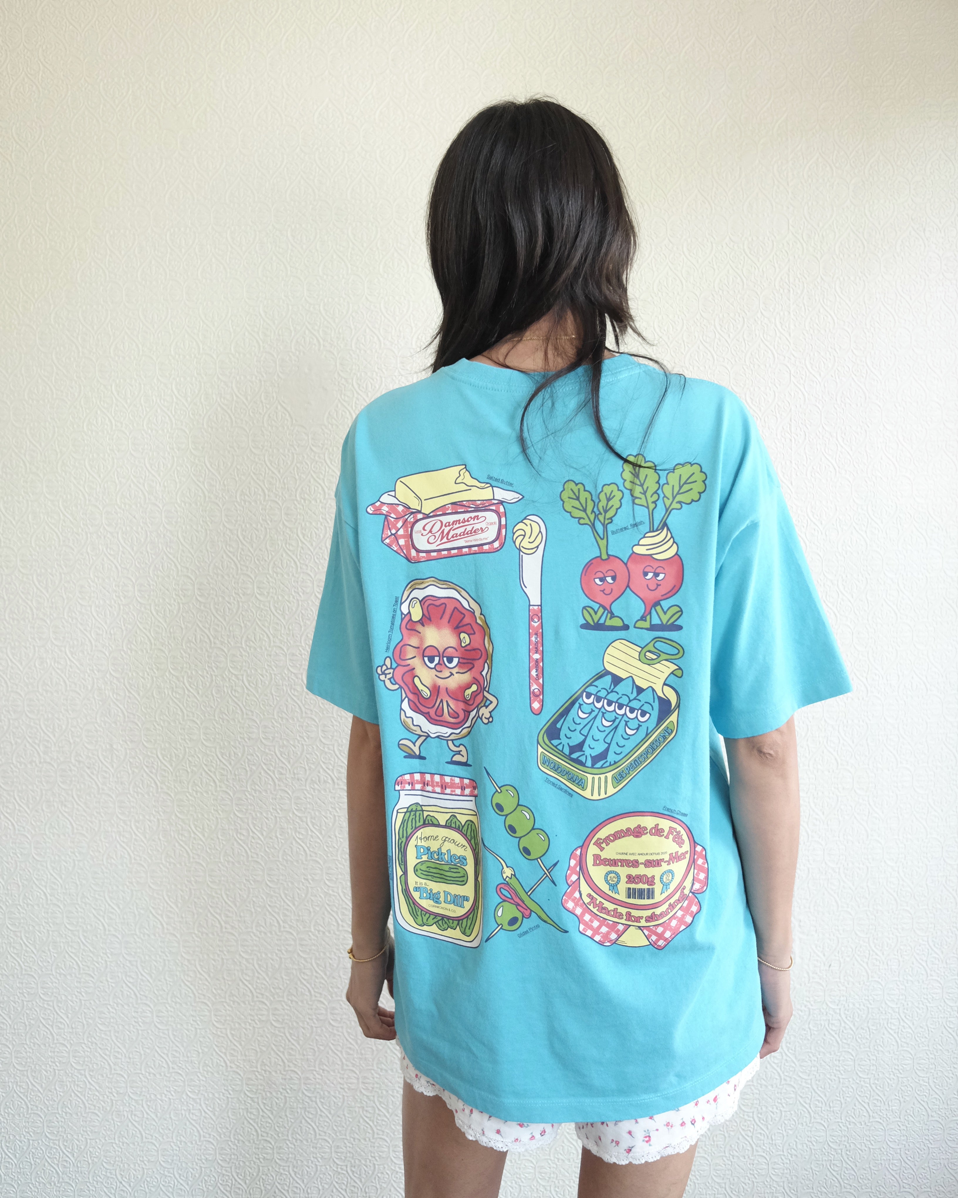 Snack Plate Tee, Blue