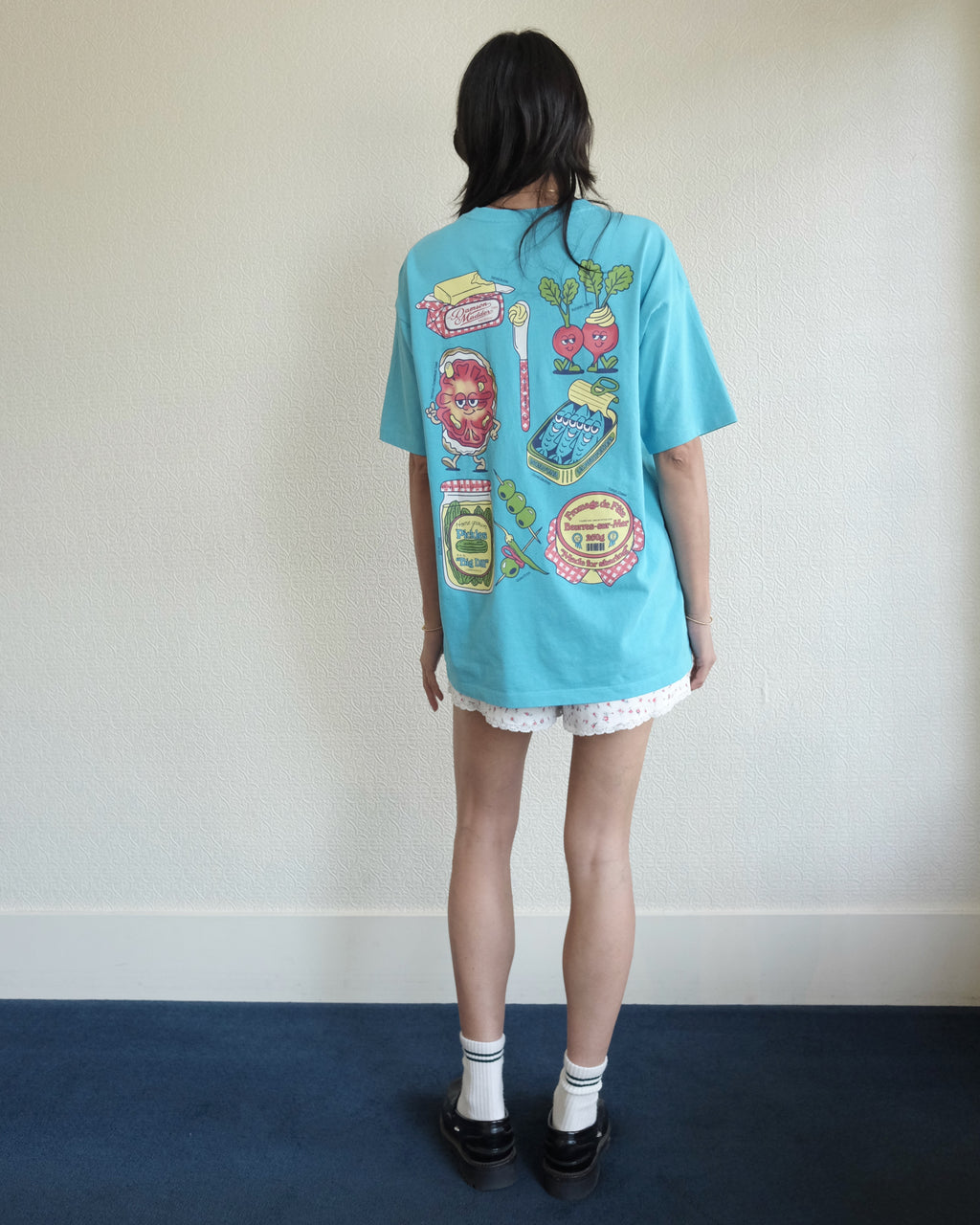 Snack Plate Tee, Blue