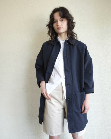 VETRA Long  Linen / Cotton Jacket, Navy