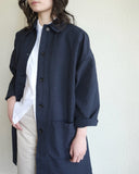 VETRA Long  Linen / Cotton Jacket, Navy