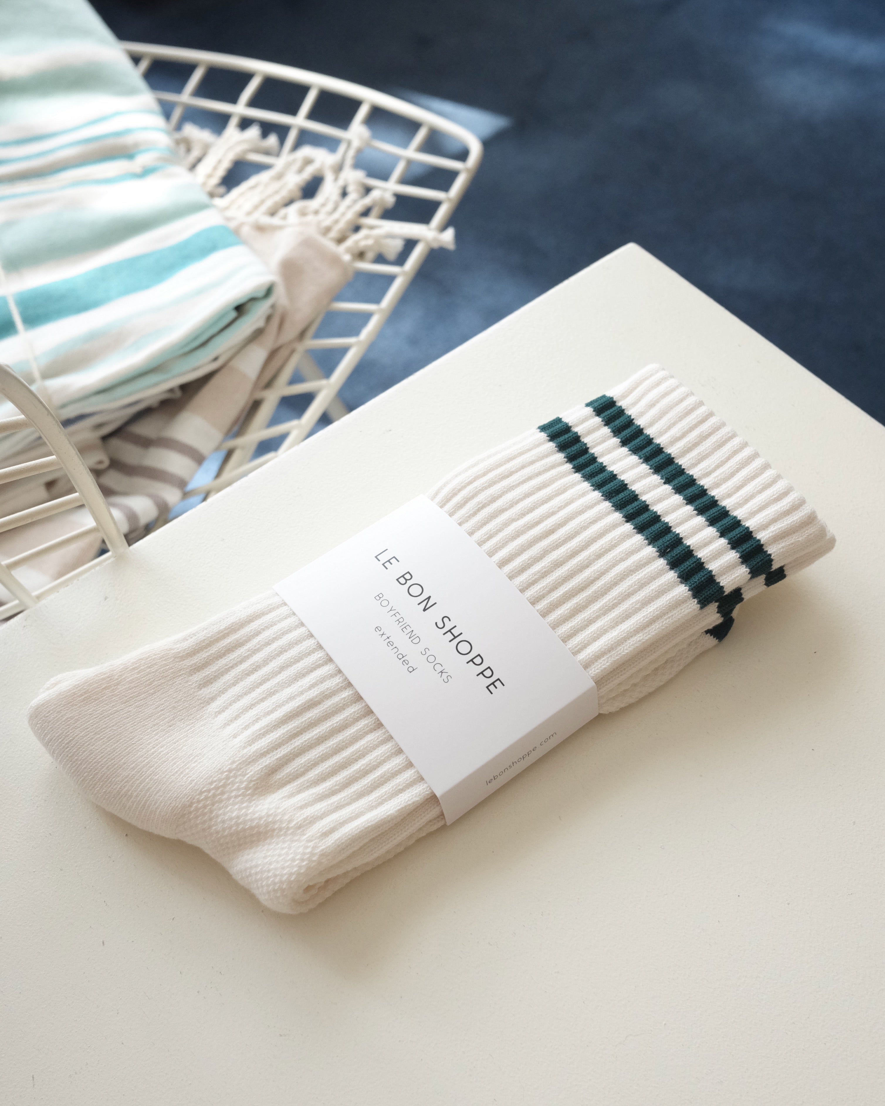 MENS Boyfriend Socks, Parchment
