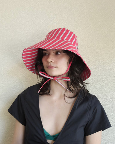 Sun Hat, Red Stripes