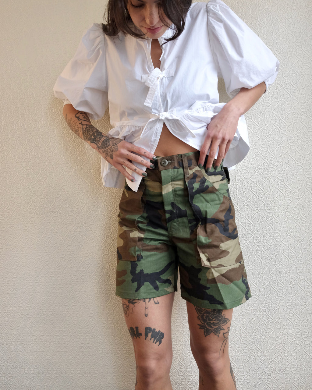 Red Label Woodland Camo Shorts