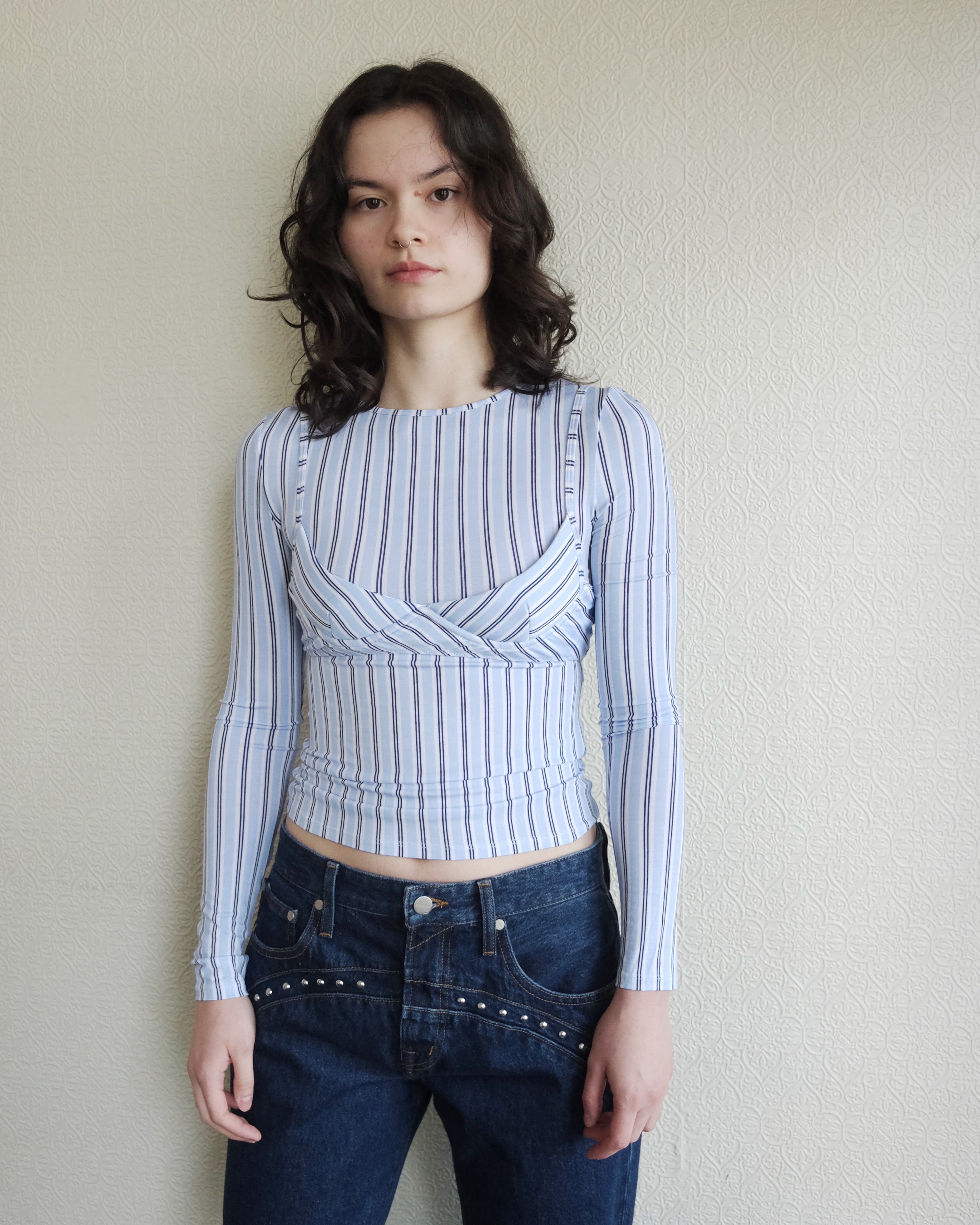MIAOU Cara Top, Blue Stripes