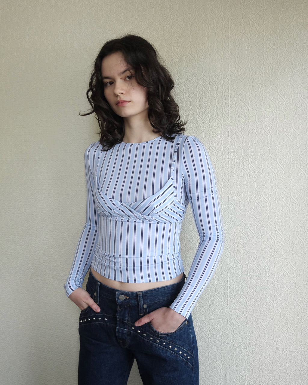 MIAOU Cara Top, Blue Stripes
