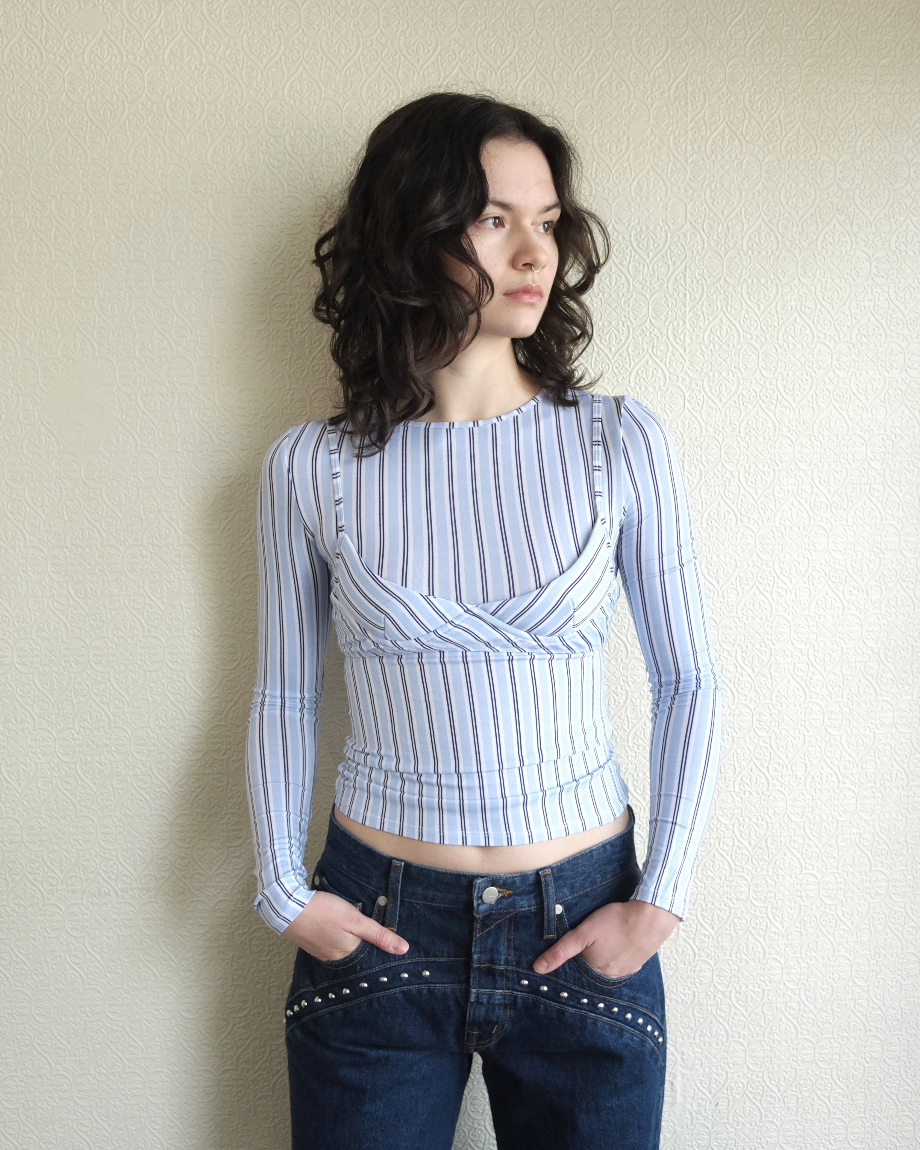 MIAOU Cara Top, Blue Stripes