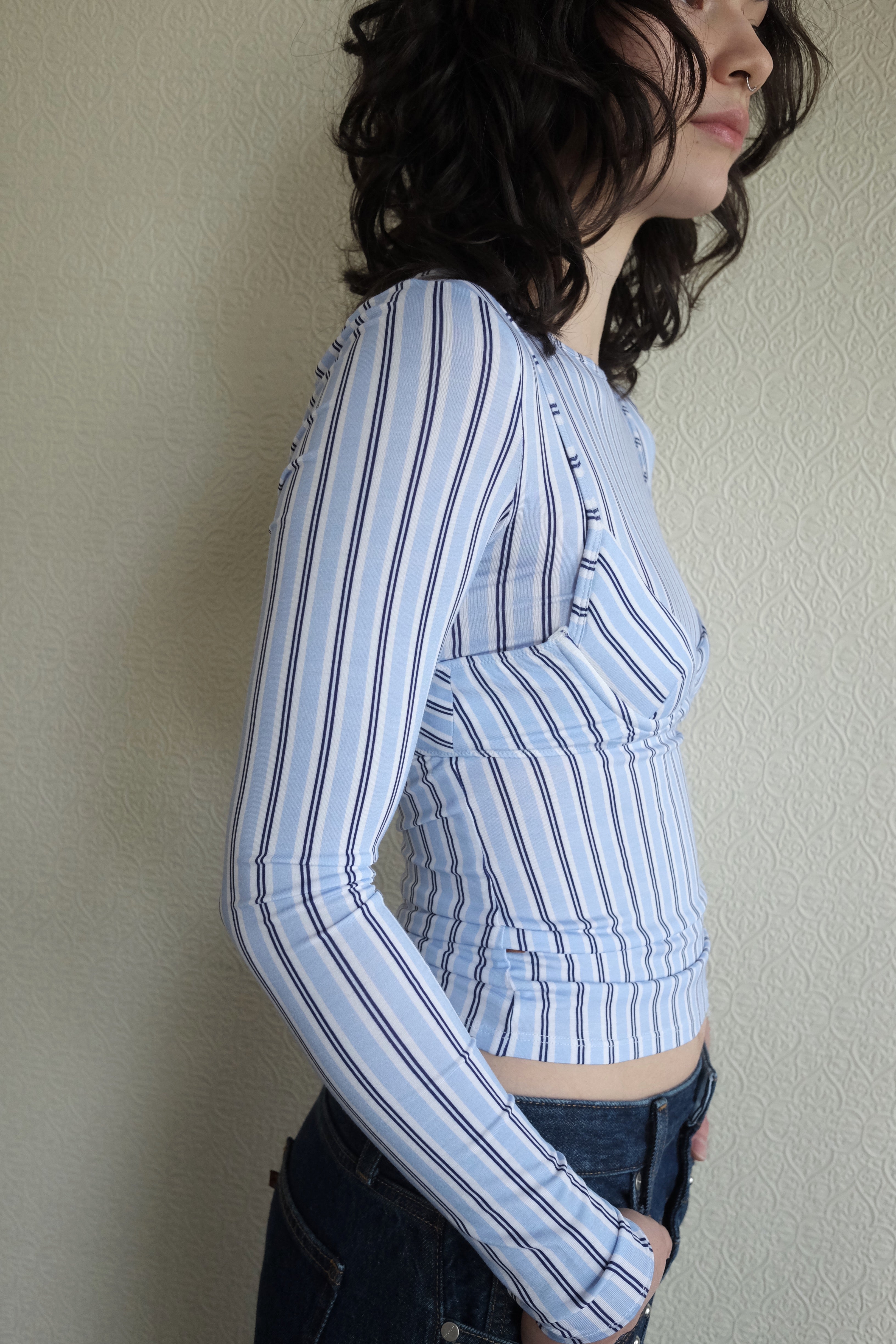 MIAOU Cara Top, Blue Stripes