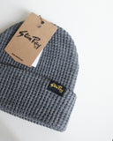 Waffle Knit Beanie, Charcoal