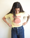 Flower Fitted Tee, Yellow Cream