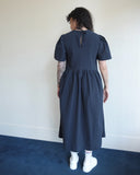 Spring Garden Dress, Navy Seersucker