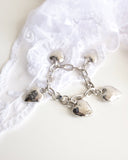 Heart Burn Bracelet, White Bronze Plate