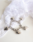 Heart Burn Bracelet, White Bronze Plate