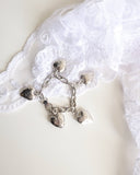 Heart Burn Bracelet, White Bronze Plate