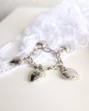 Heart Burn Bracelet, White Bronze Plate