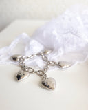 Heart Burn Bracelet, White Bronze Plate