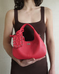 Bou Hobo Bag, Grained Red