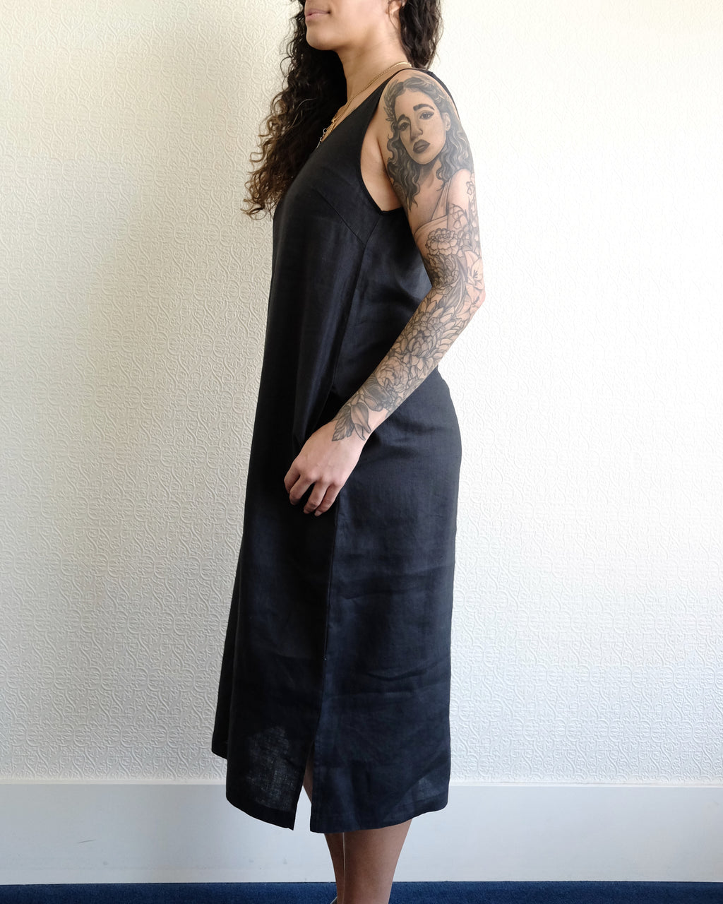 Linen Dress, Black
